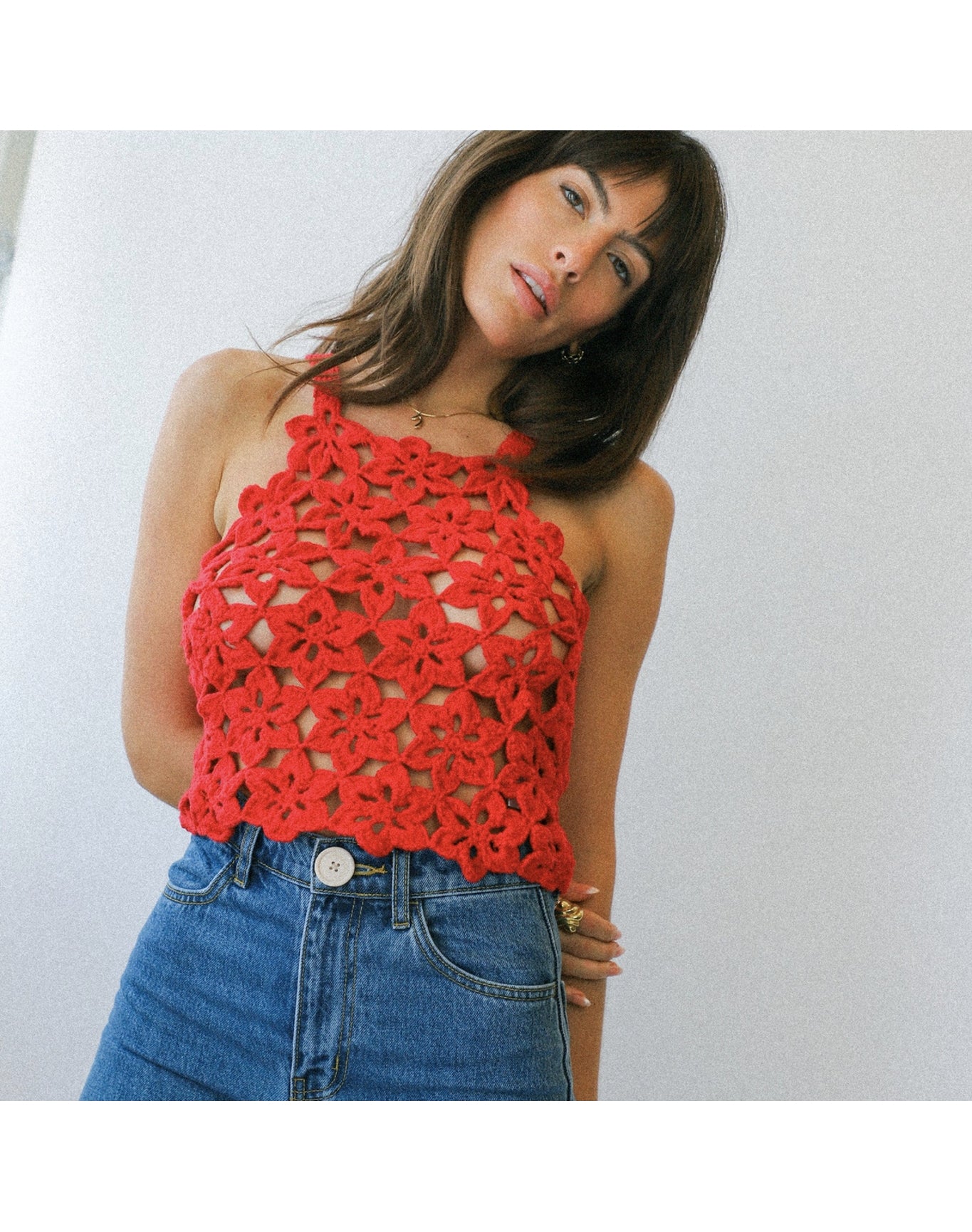 Manolita Crochet Top | Red