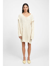 Maple | Rustic Sweater Dress | Creme