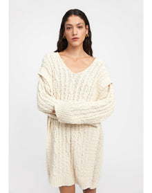 Maple | Rustic Sweater Dress | Creme