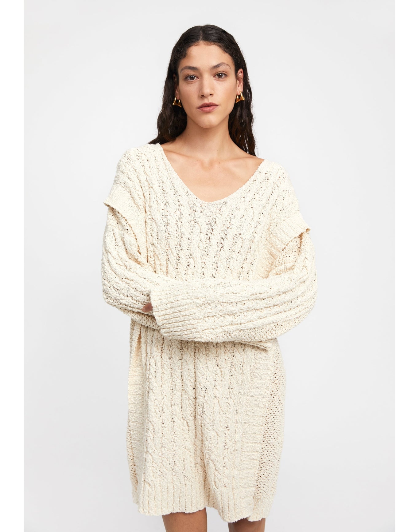 Maple | Rustic Sweater Dress | Creme