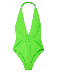 Mara Hoffman | Women | Solid Gabriela Halter Swimsuit | Intensity Green
