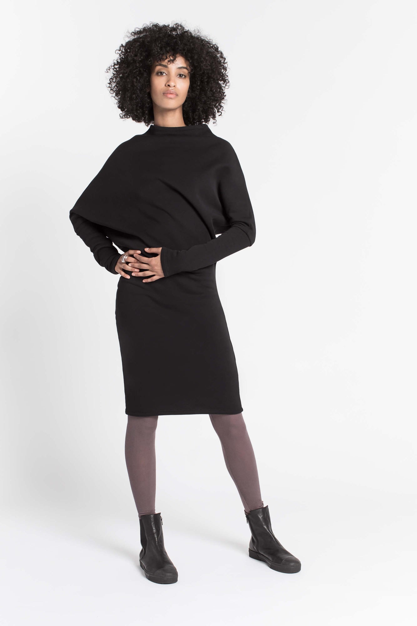 Naomi Sweatshirt Dress | Black