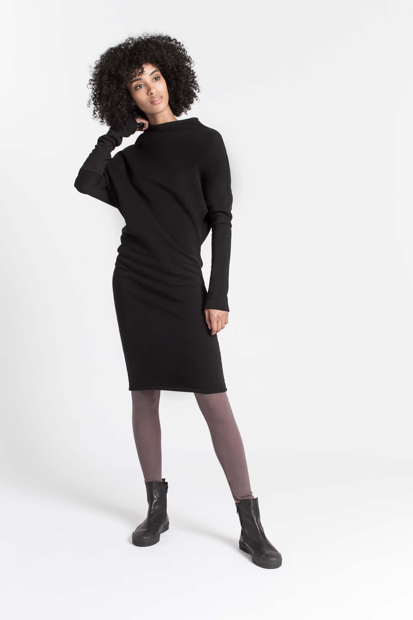 Naomi Sweatshirt Dress | Black