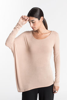 Off Shoulder Drape Tunic | Light Beige