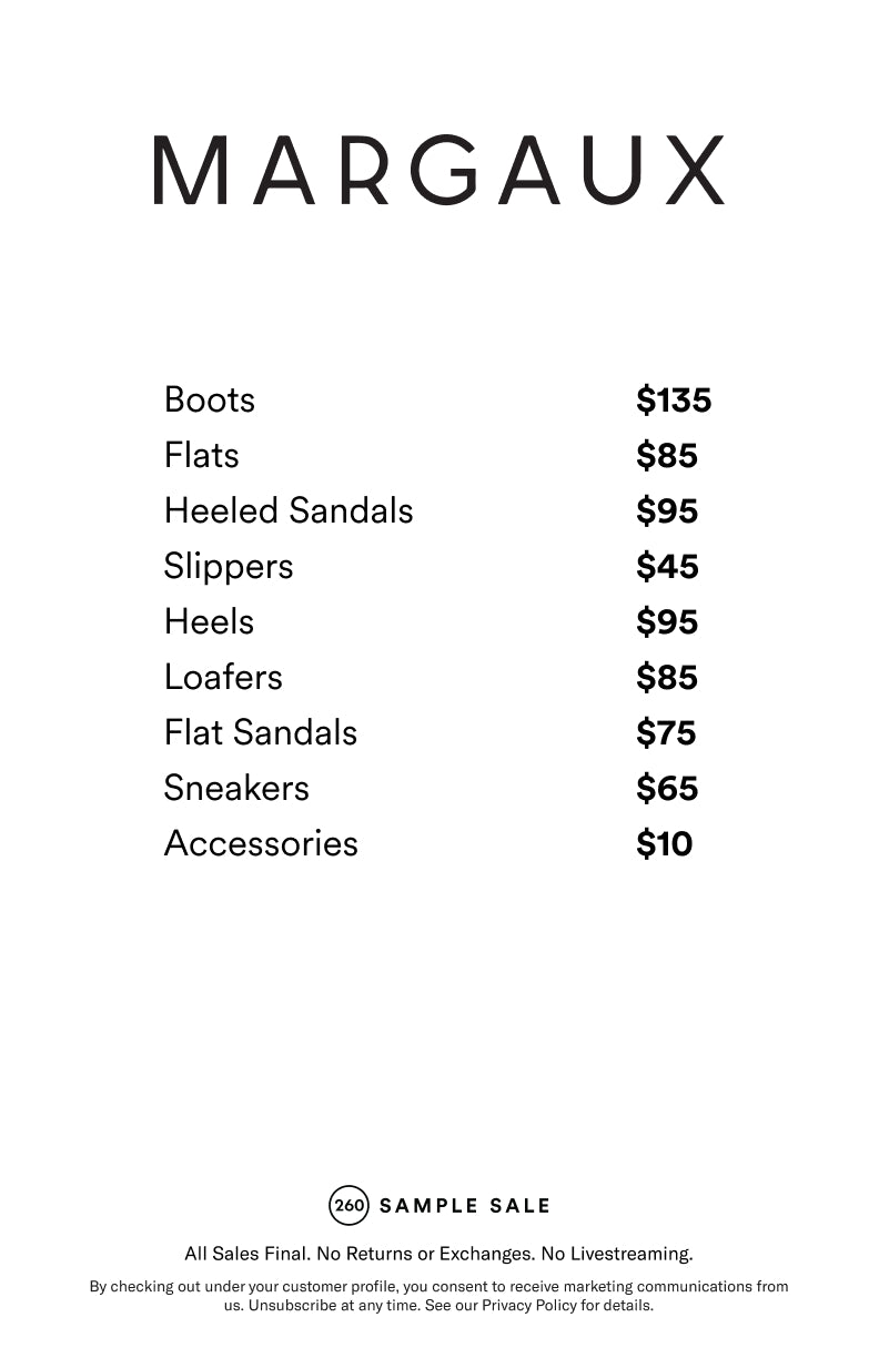 Price table
