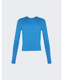 Marine Serre | Women | Open Back Pullover Top | Azur