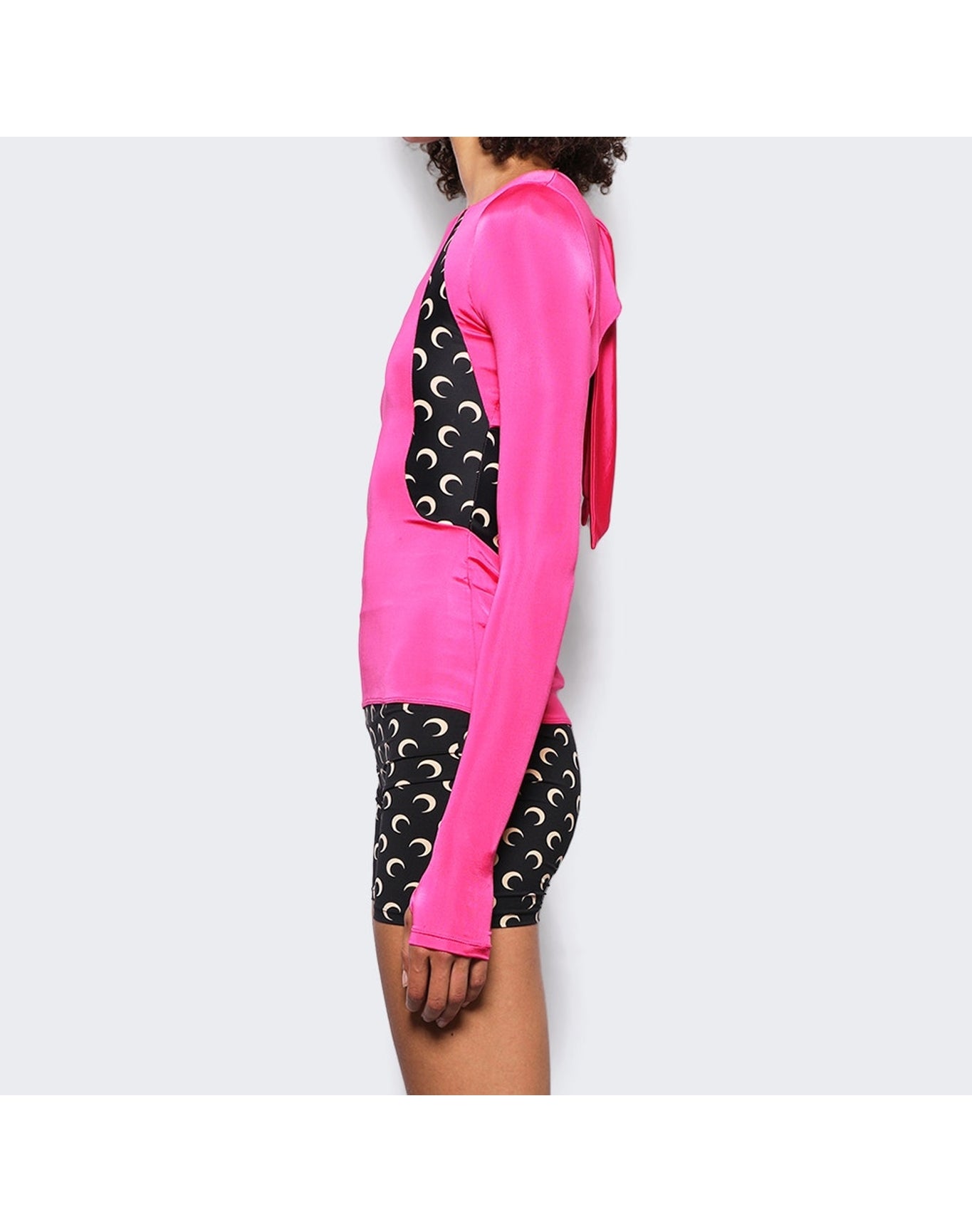 Marine Serre | Women | Regenerated Long Sleeve Top | Fuchsia
