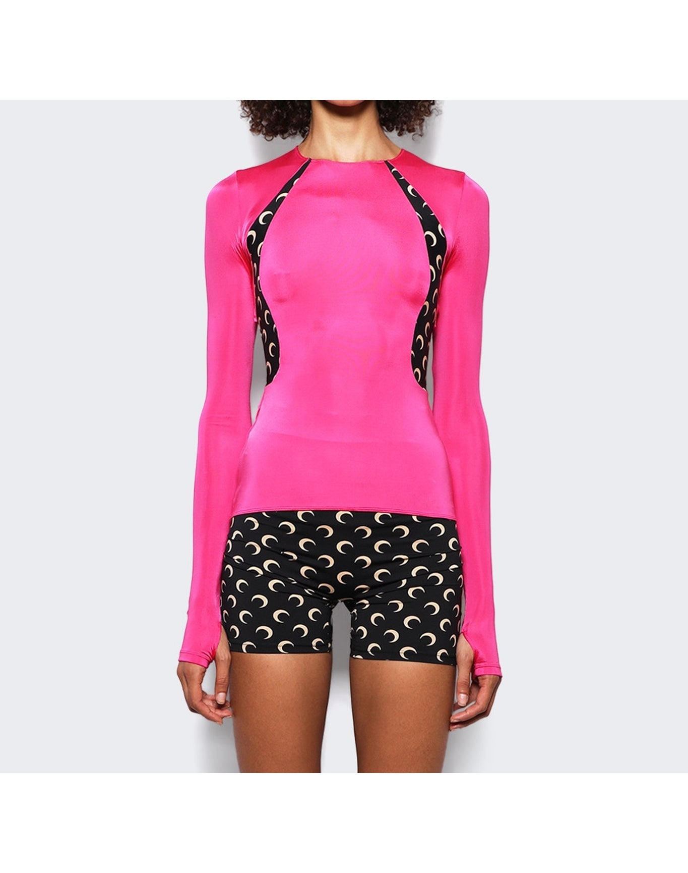 Marine Serre | Women | Regenerated Long Sleeve Top | Fuchsia