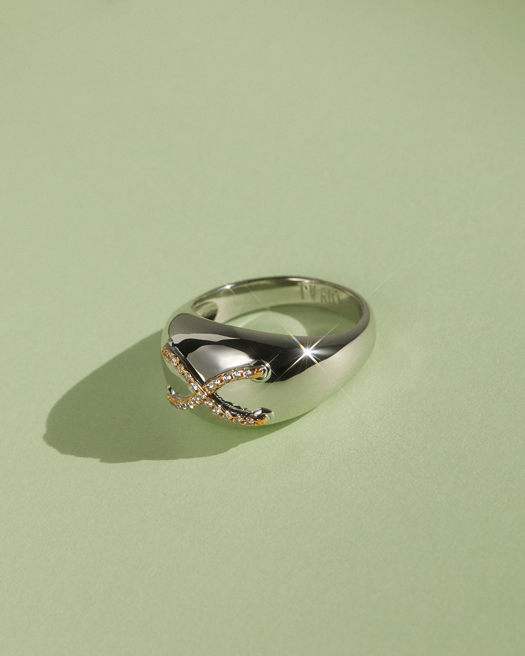 Mariner Cross Ring | Gold | Cubic Zirconia