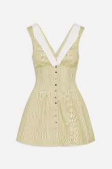 Marley Cotton Mini Dress Lemon Dot