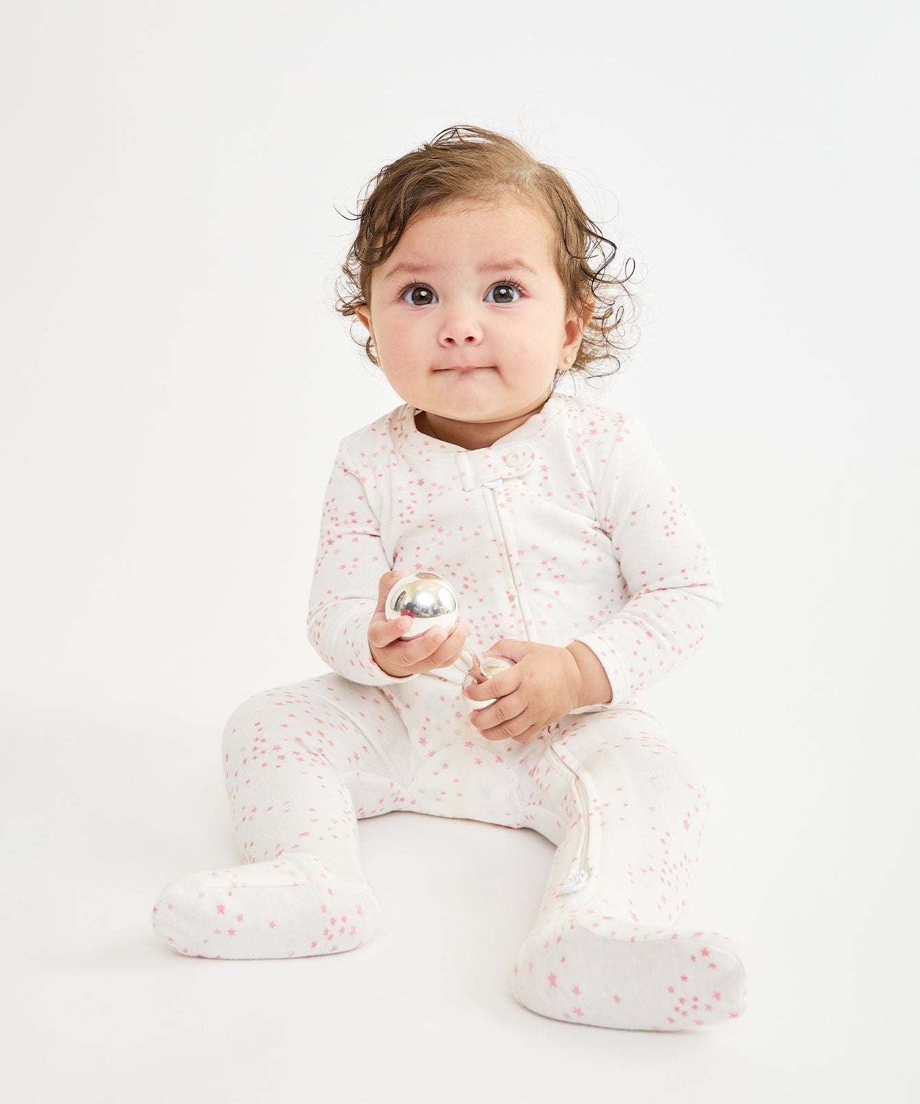 Girls | Marley Zip Pajama | Pink/White