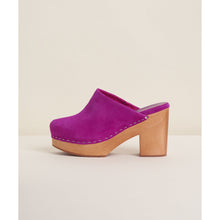 Marlo Low Heel Wooden Clog | Azalea Suede