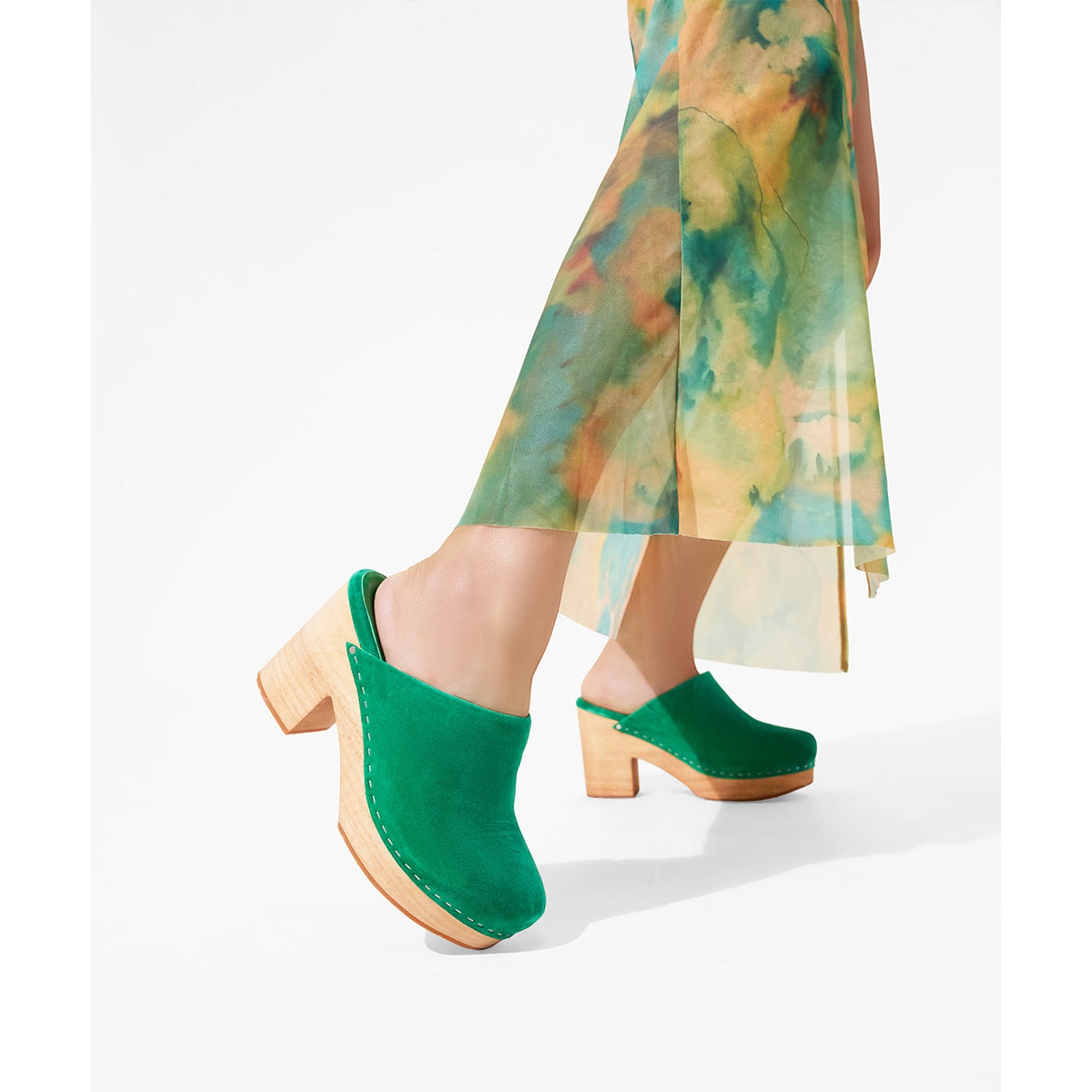 Marlo Low Heel Wooden Clog | Palm