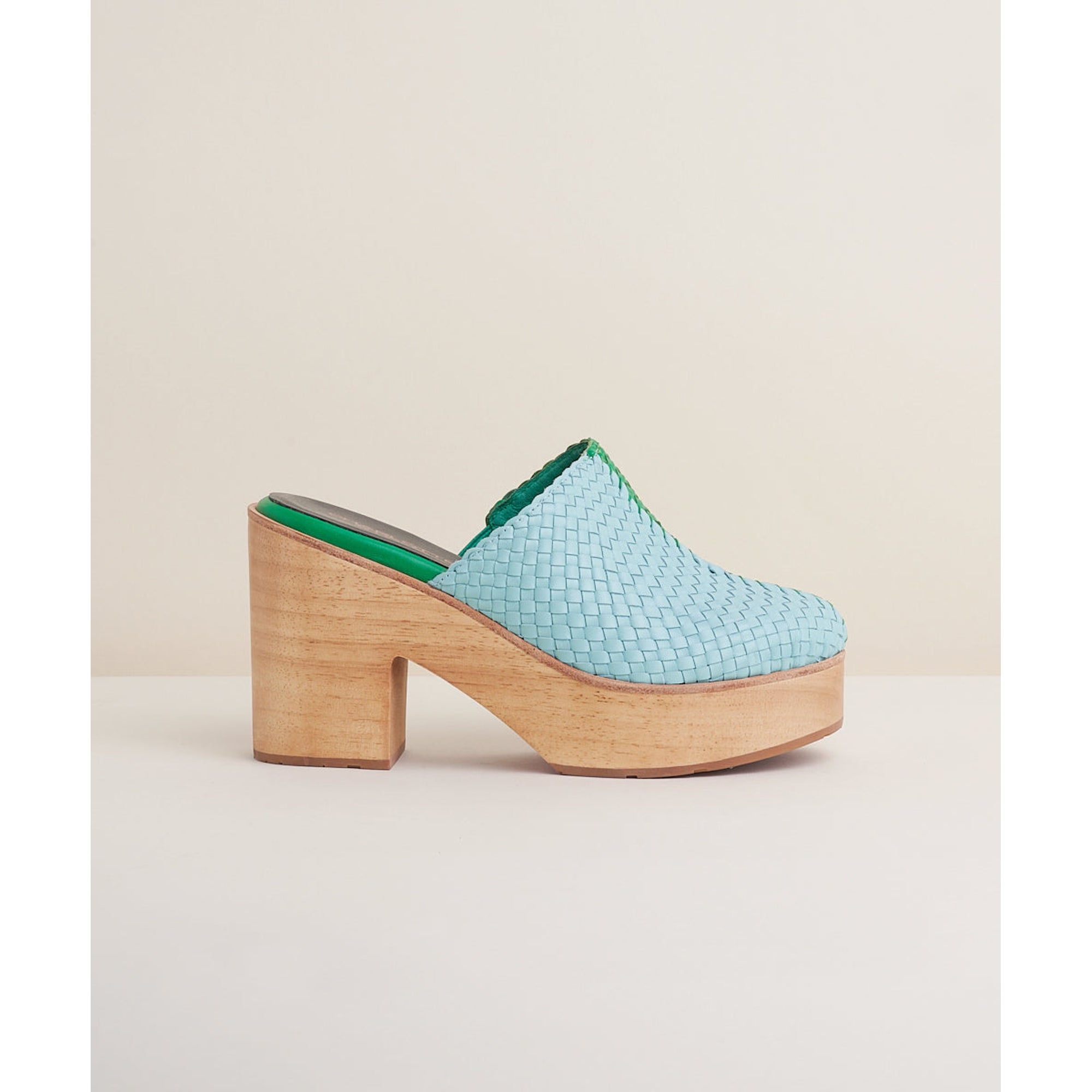 Marlo Low Heel Wooden Clog | Tropical