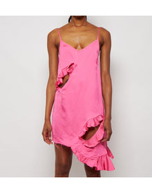 Marques' Almeida | Women | Cut-out Slip Dress With Flounces | Pink