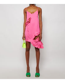 Marques' Almeida | Women | Cut-out Slip Dress With Flounces | Pink