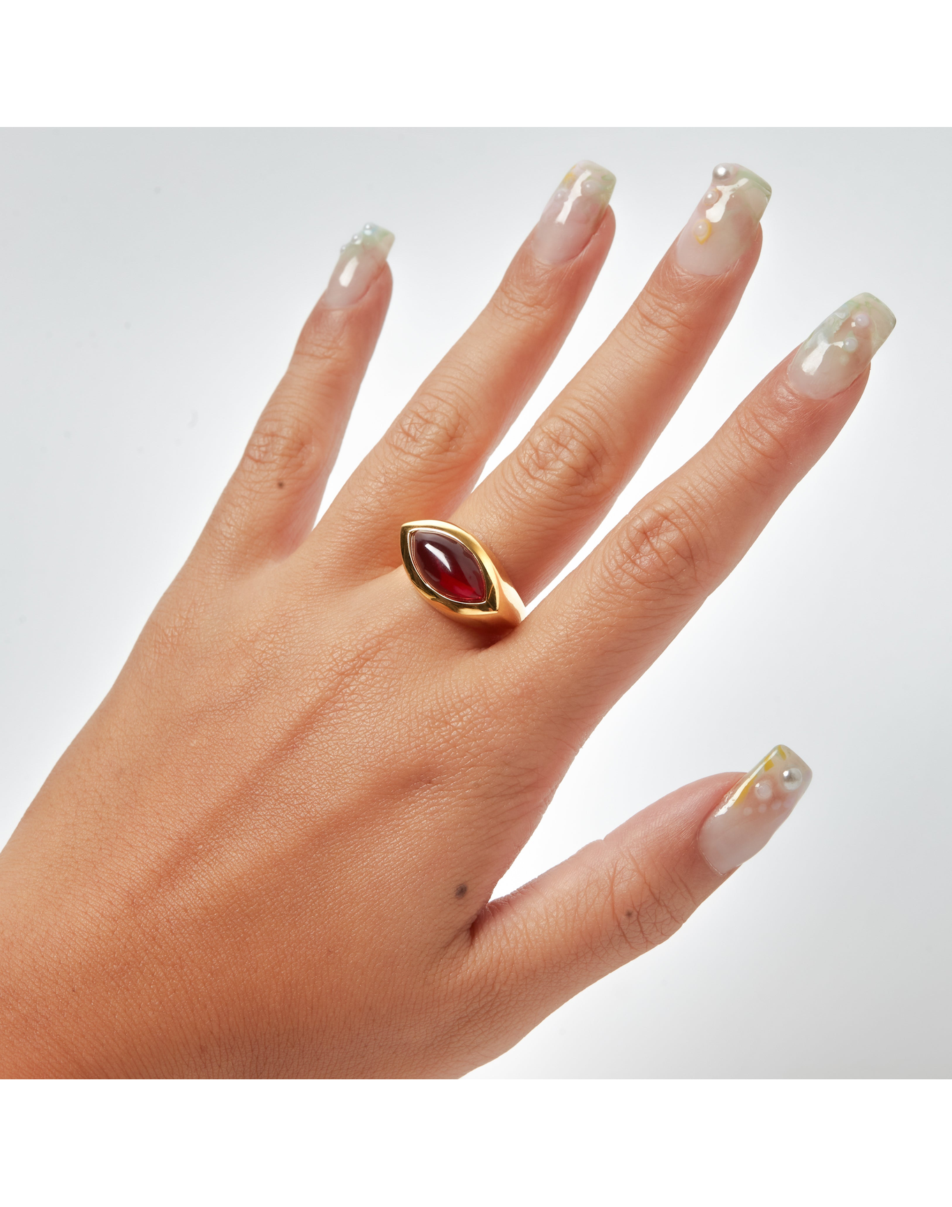 Size 6 - 12 | Marquis Cocktail Ring | Ruby | Gold Vermeil & Sterling Silver