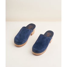 Martino Low Heel Wooden Clog | Navy