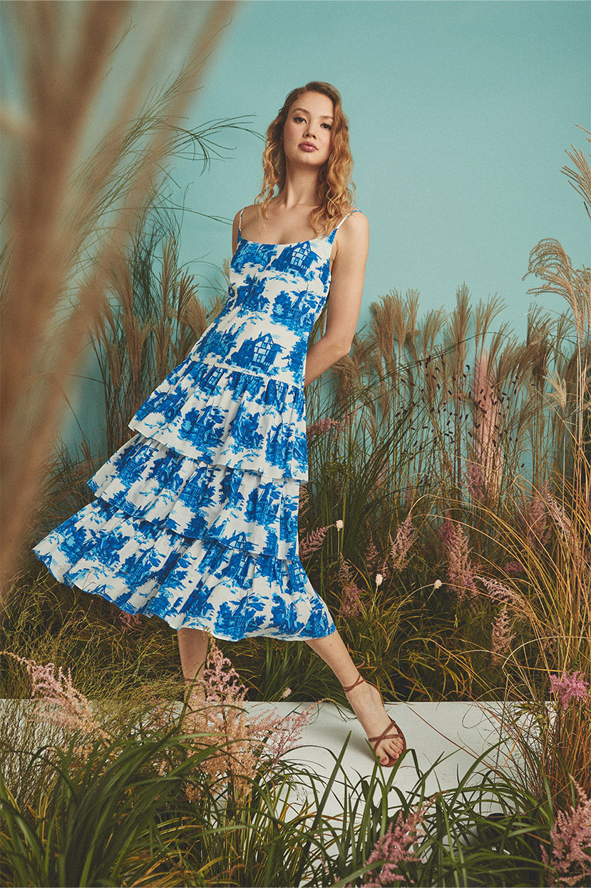 Mary Lou Dress | Venetian Story Blue