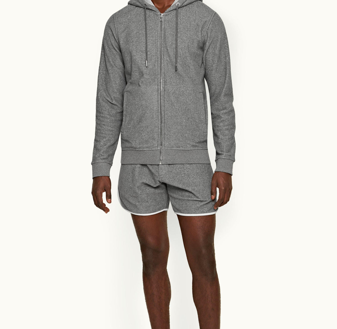 Mathers Binding Classic Fit Zip-Thru Hooded Sweatshirt | Piranha Grey Marl