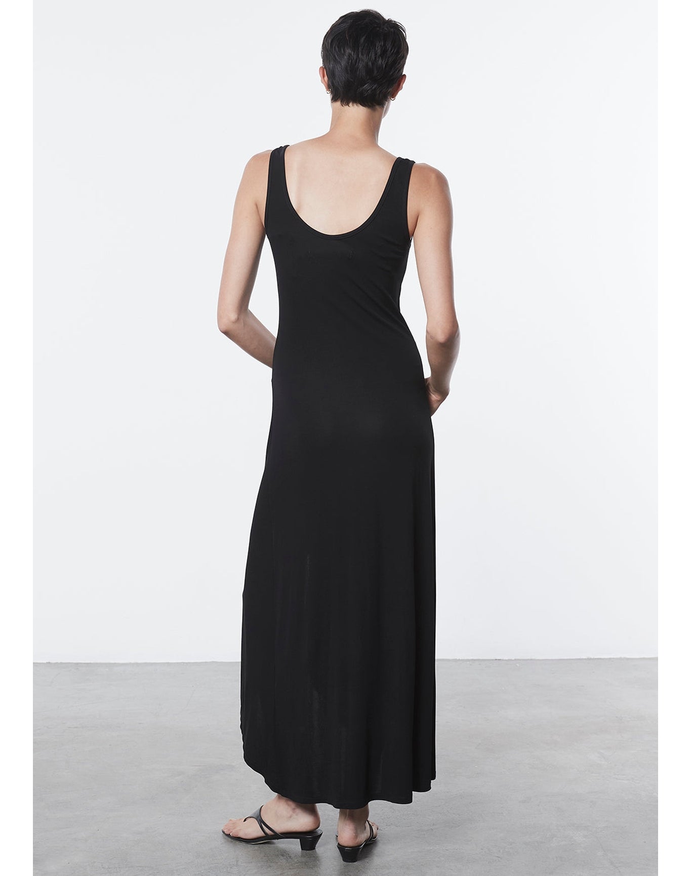 Matte Jersey Draped Knot Dress | Black