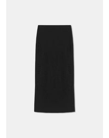 Maud | Lace Knit Midi Skirt | Black