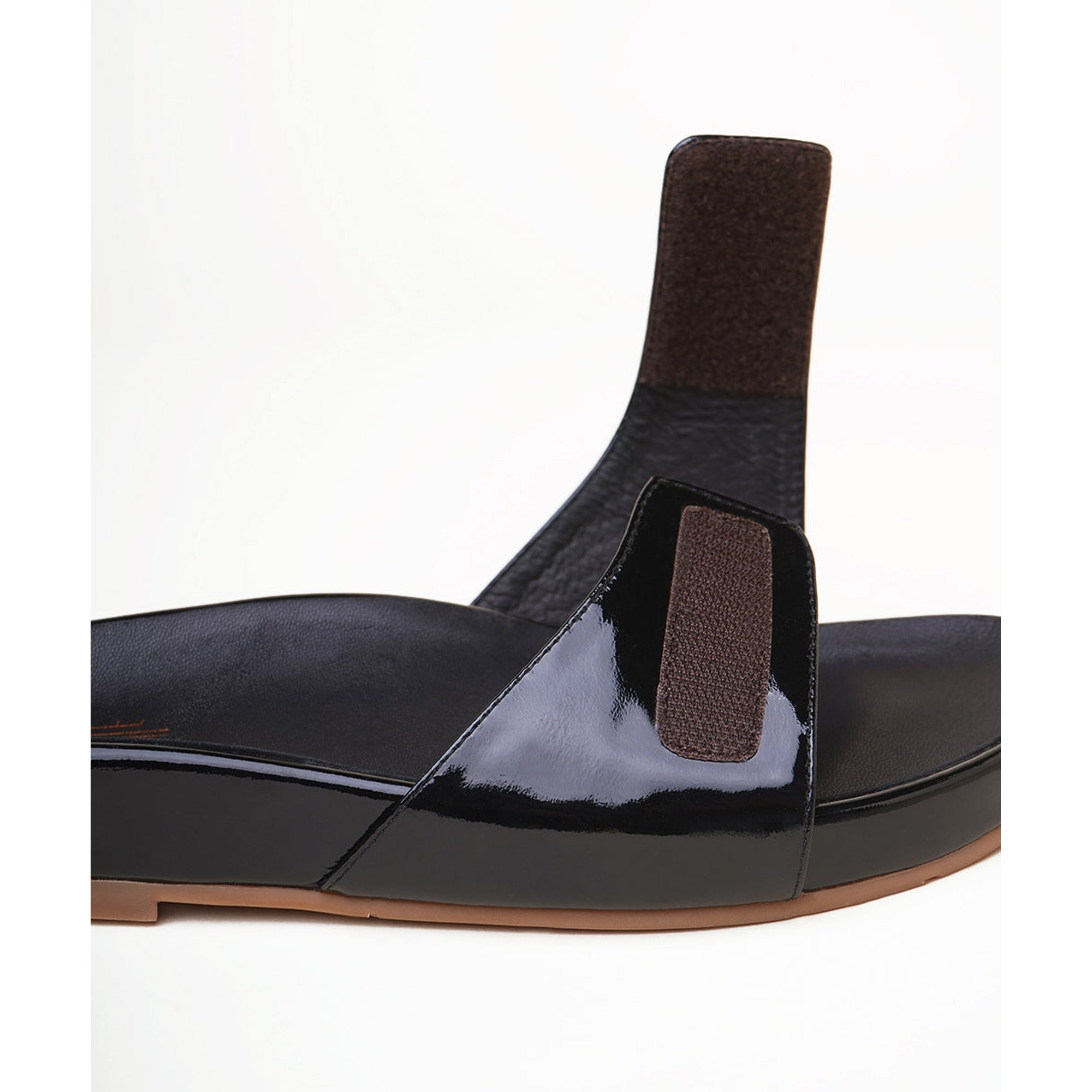 May Velcro-Strap Flat Sandal | Black