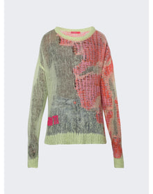 Members of the Rage | Men | Open Knit Sweater | Lime x Multicolor