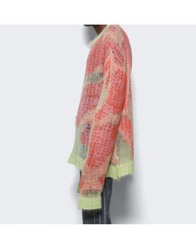 Members of the Rage | Men | Open Knit Sweater | Lime x Multicolor