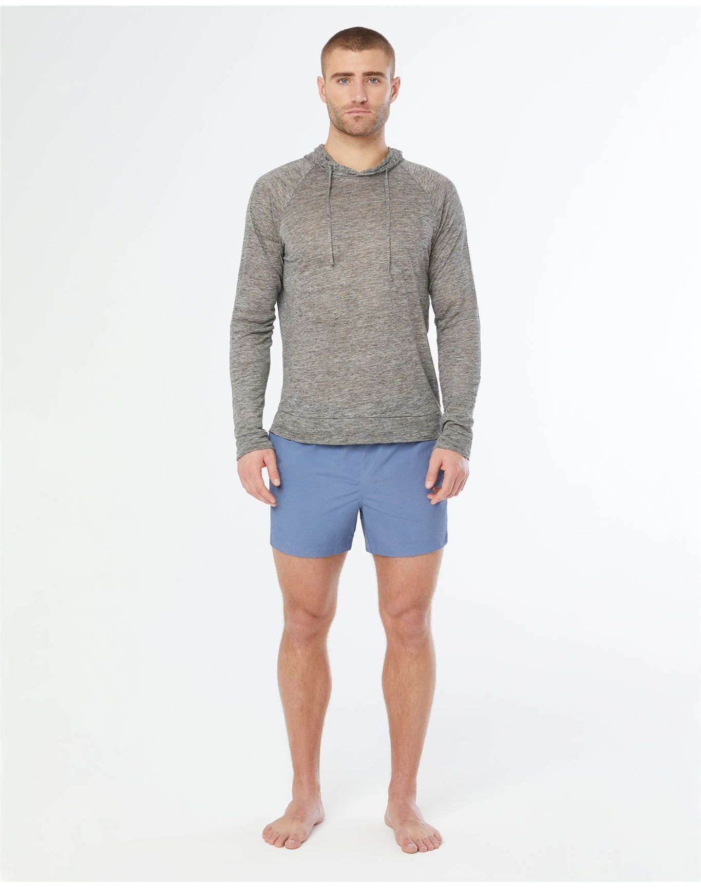 Men | Aaron Linen Hoodie | Gunmetal