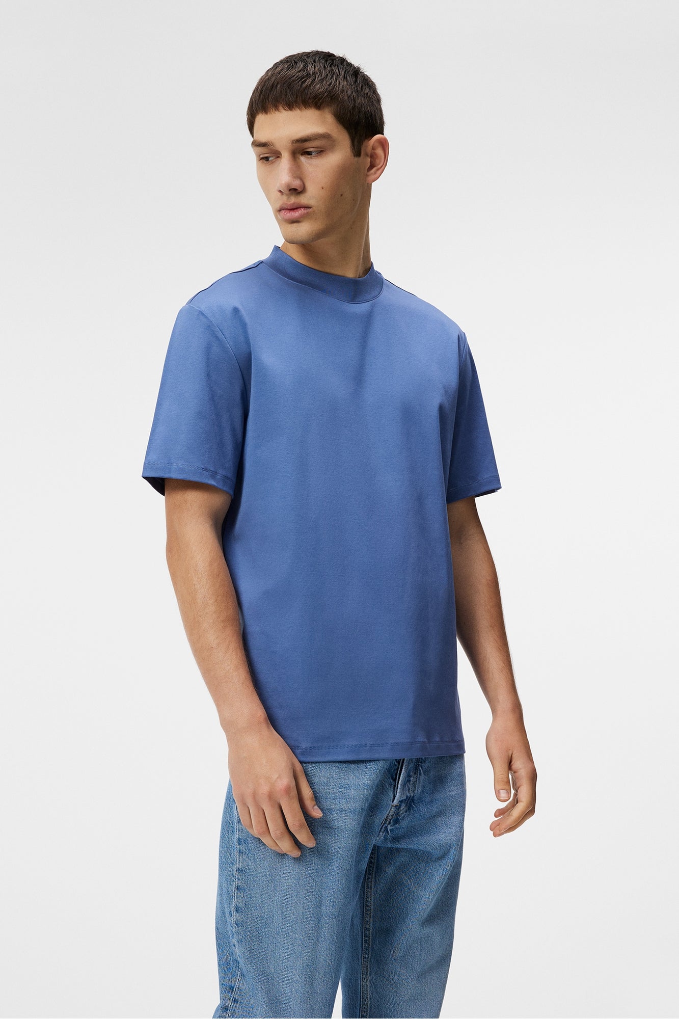 Men | Ace Mock Neck T-Shirt | Bijou Blue