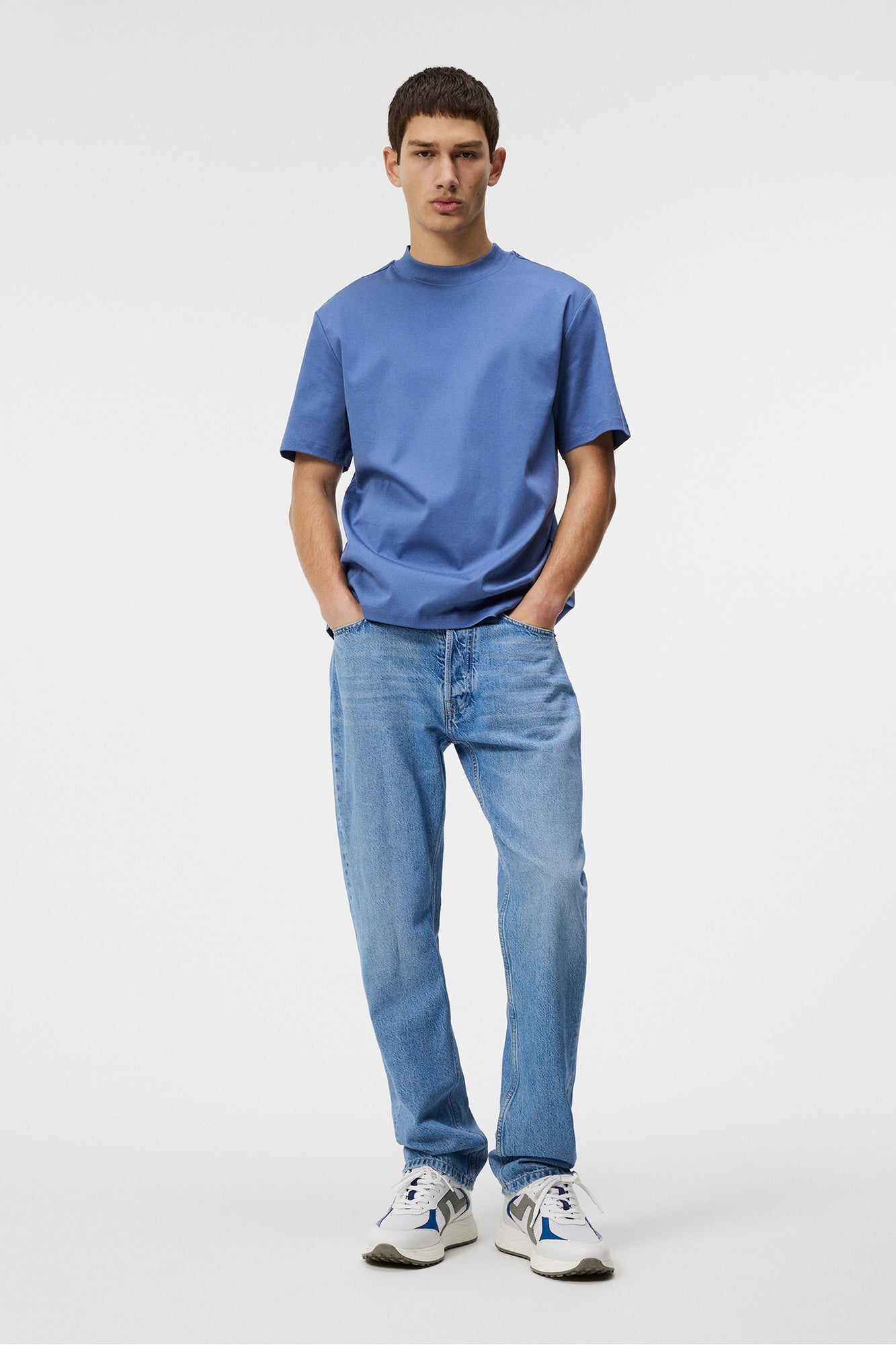 Men | Ace Mock Neck T-Shirt | Bijou Blue