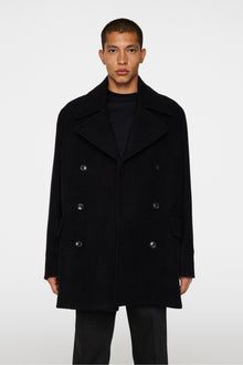 Men | Arno Double Breasted Coat | Black