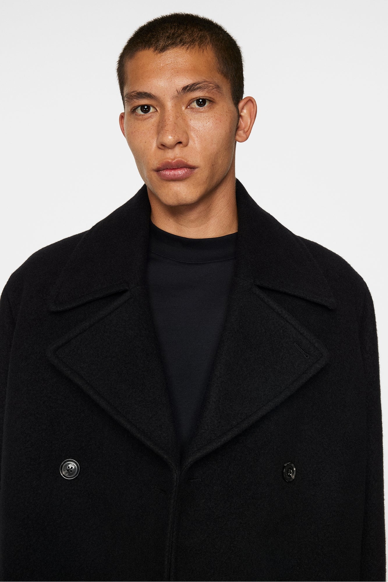 Men | Arno Double Breasted Coat | Black