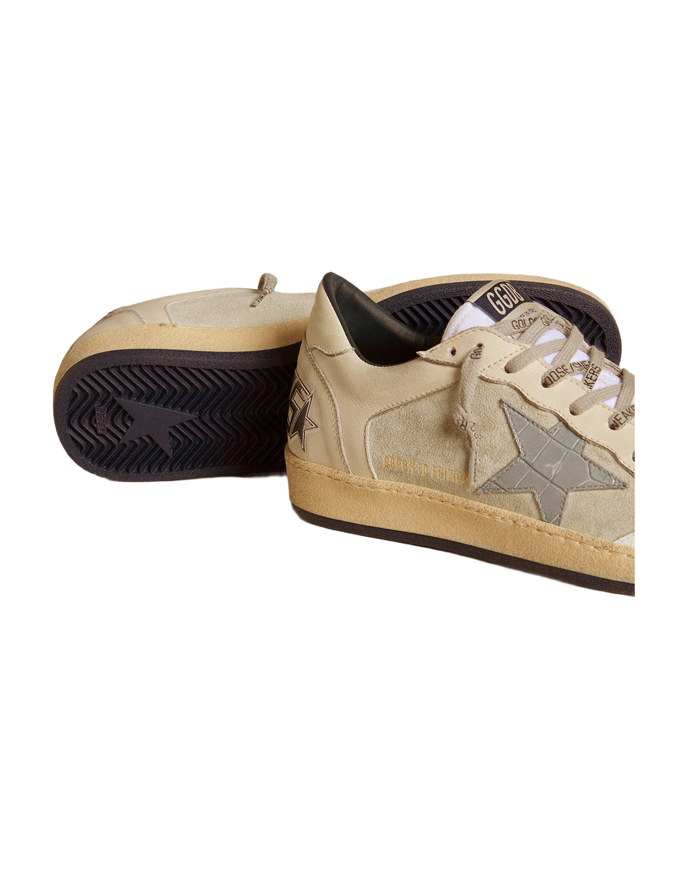 Men | Ball Star Ltd Leather & Suede with Crocodile Print Leather Star | Ice x White x Light Blue x Talco