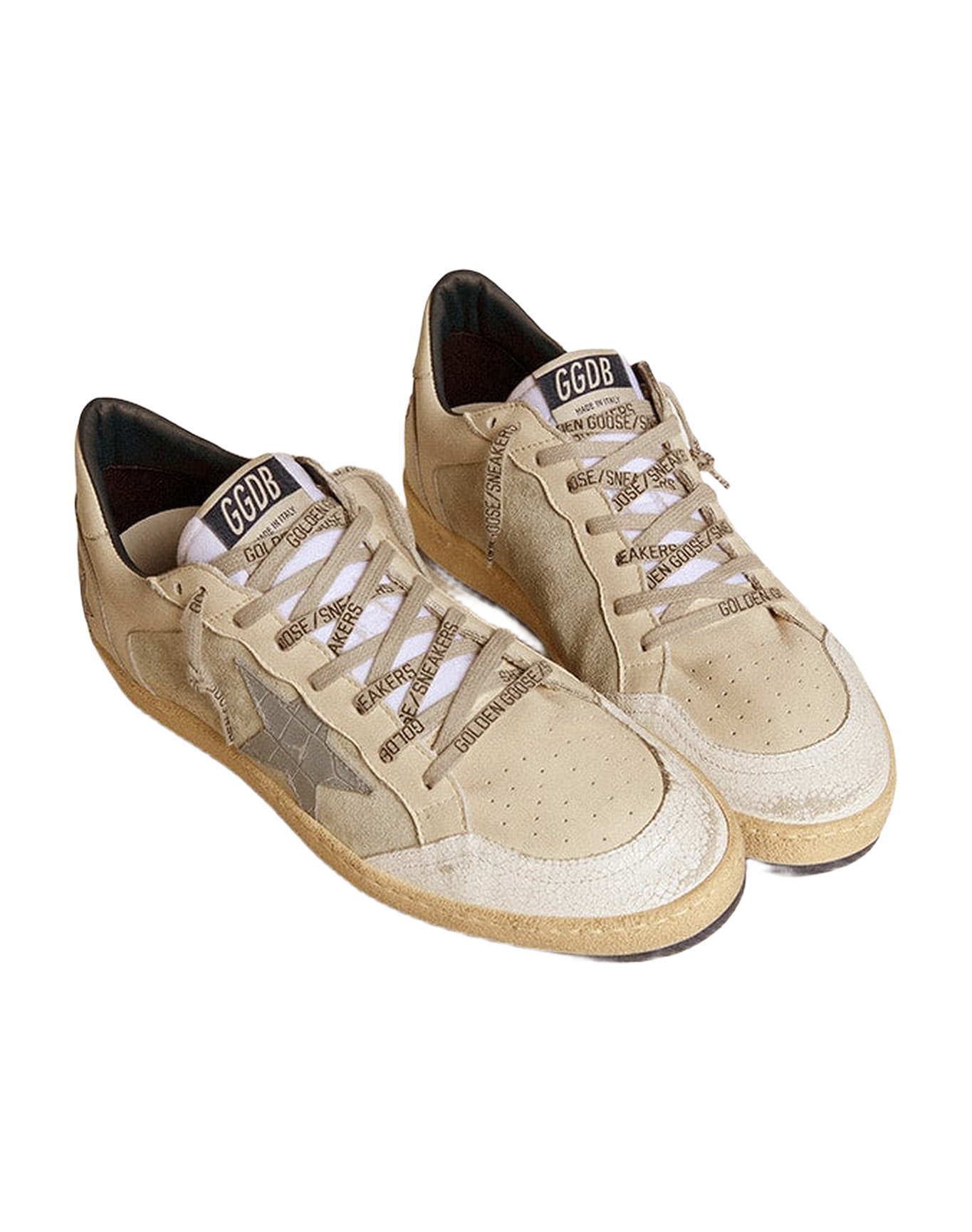 Men | Ball Star Ltd Leather & Suede with Crocodile Print Leather Star | Ice x White x Light Blue x Talco