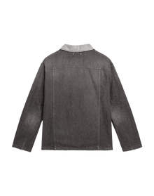 Men | Black Denim Shirt with Patches | Black