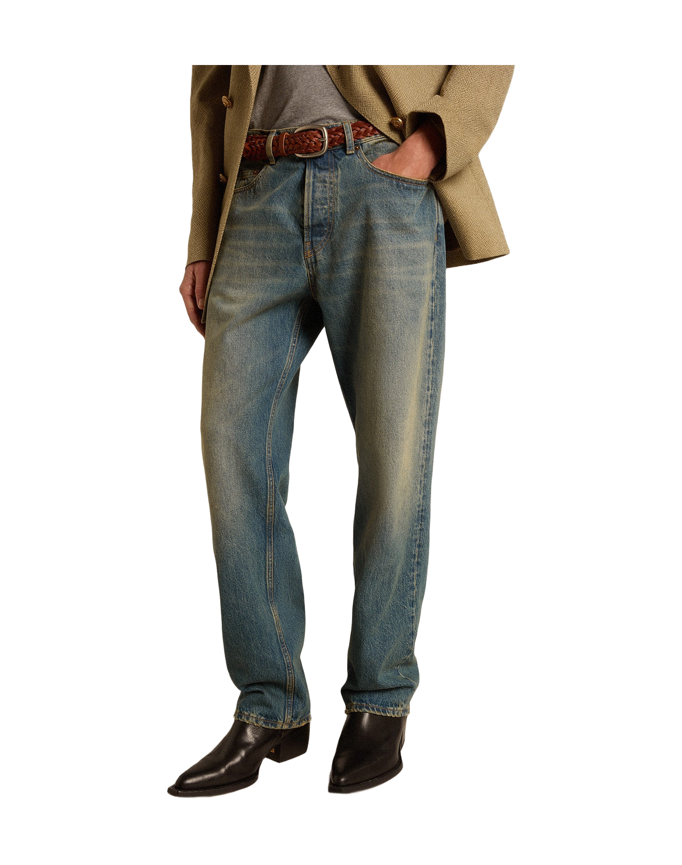 Men | Blue Jeans with A Lived-In Treatment | Blue
