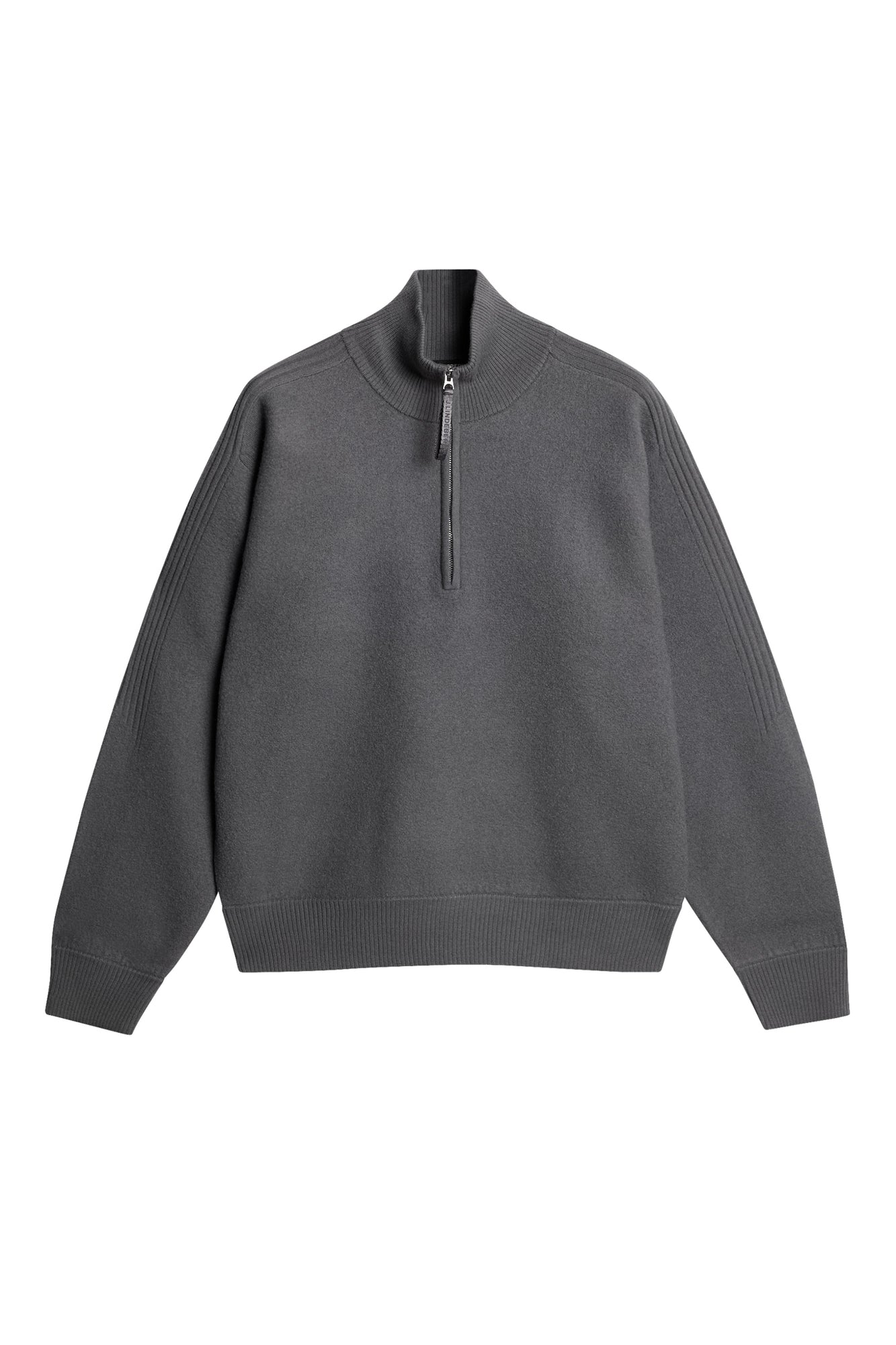 Men | Bon Boiled Wool Quarter Zip | Lava Smoke
