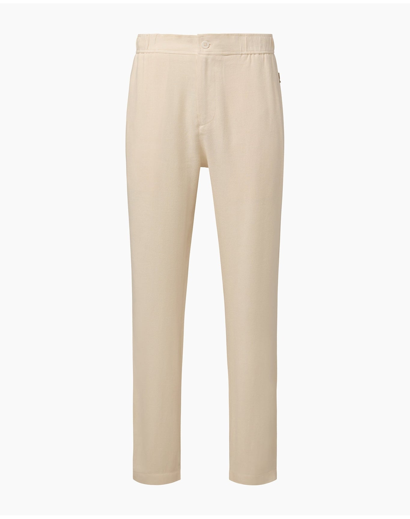Men | Button Front Elastic Linen Pant | Oat
