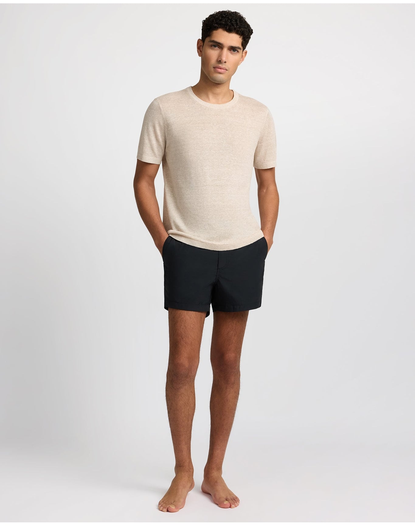 Men | Calder Side Elastic 4" Swim Trunk | Black