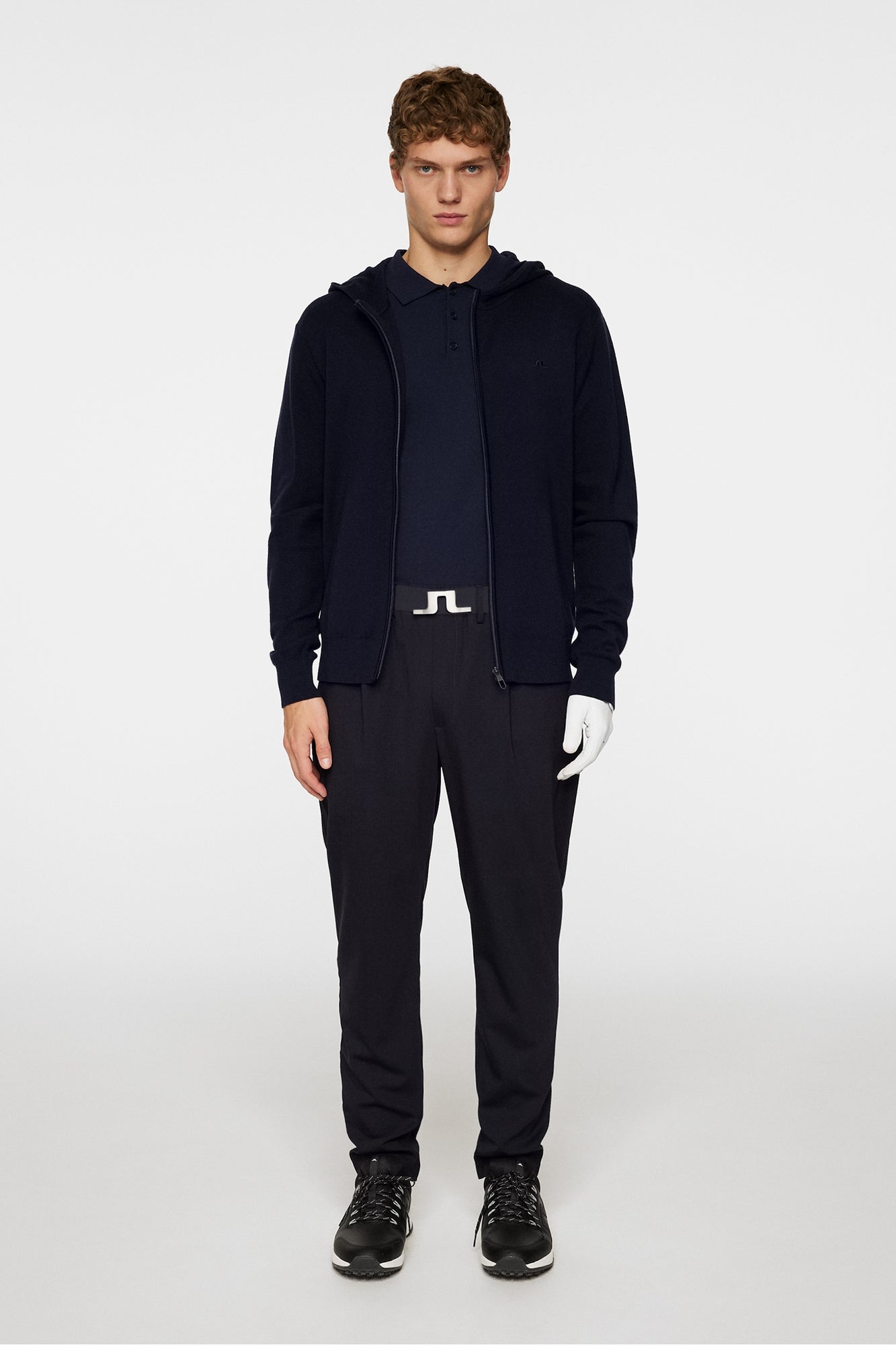 Men | Cameron Hooded Knit Full Zip | JL Navy