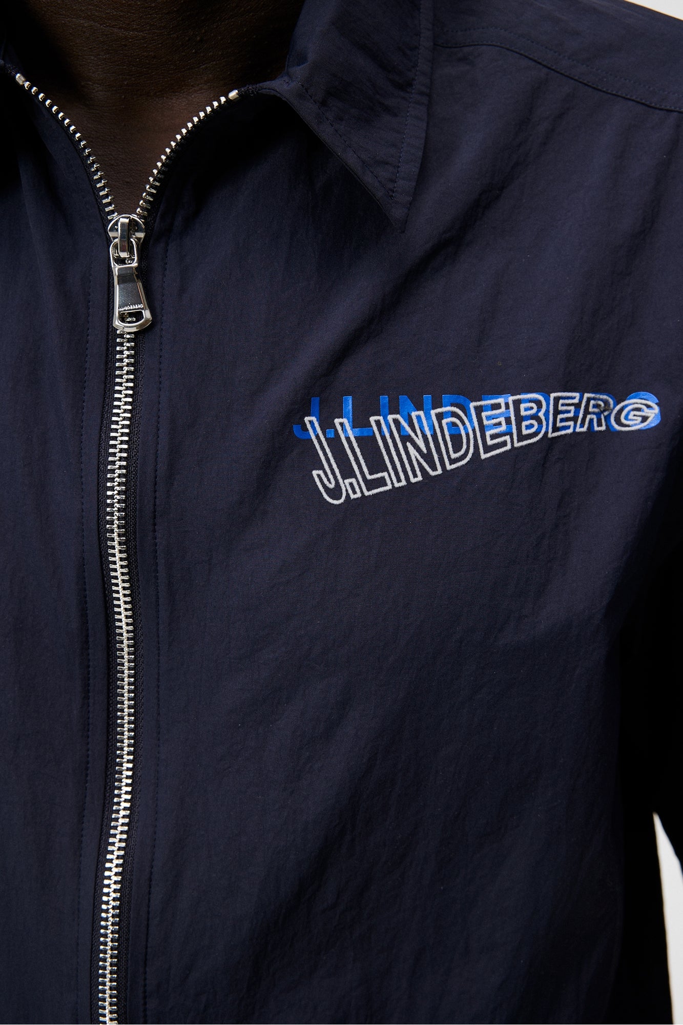 Men | Chainy Nylon SS Reg Zip Shirt | JL Navy