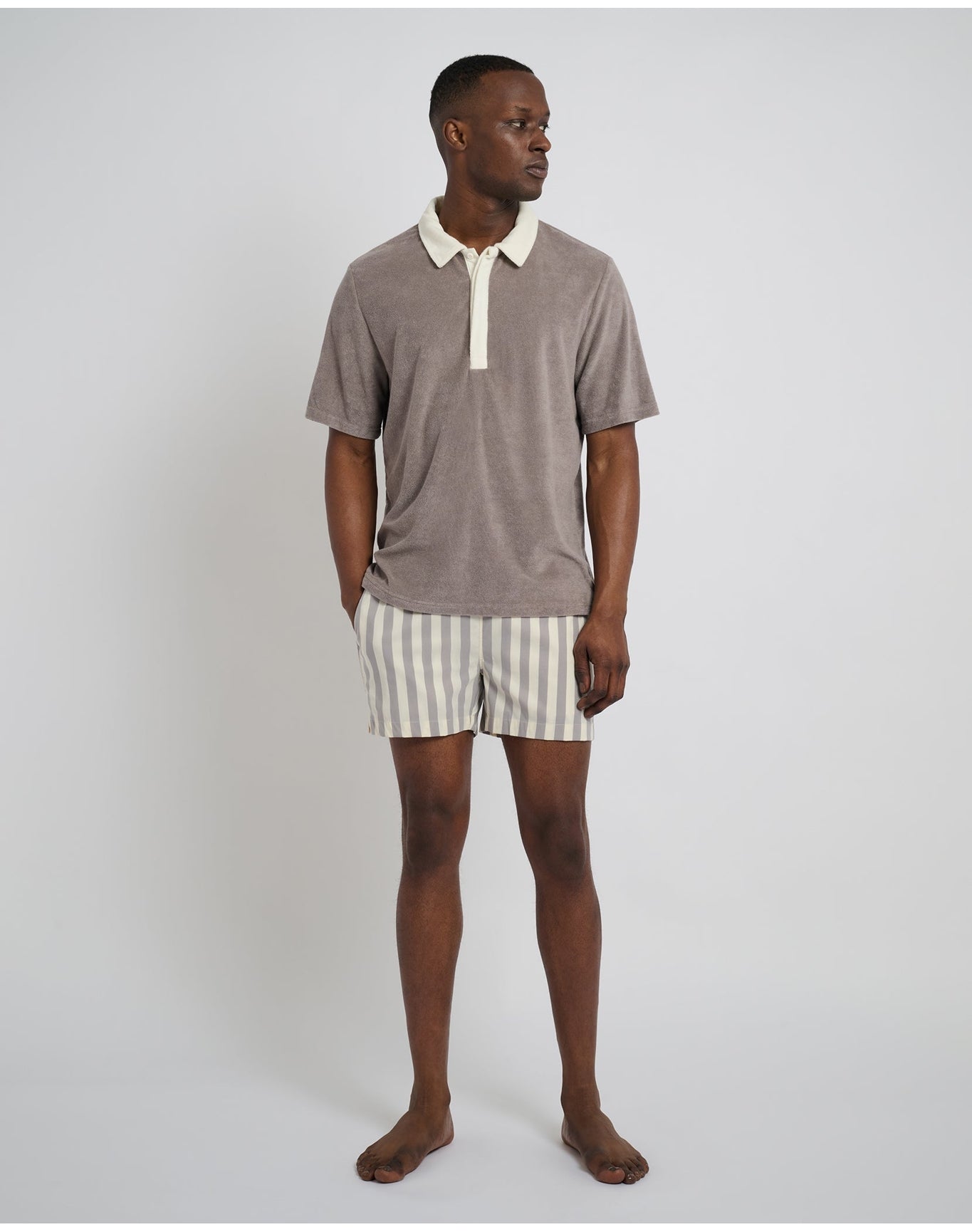 Men | Charles 4" Swim Trunk | Cinder Cream