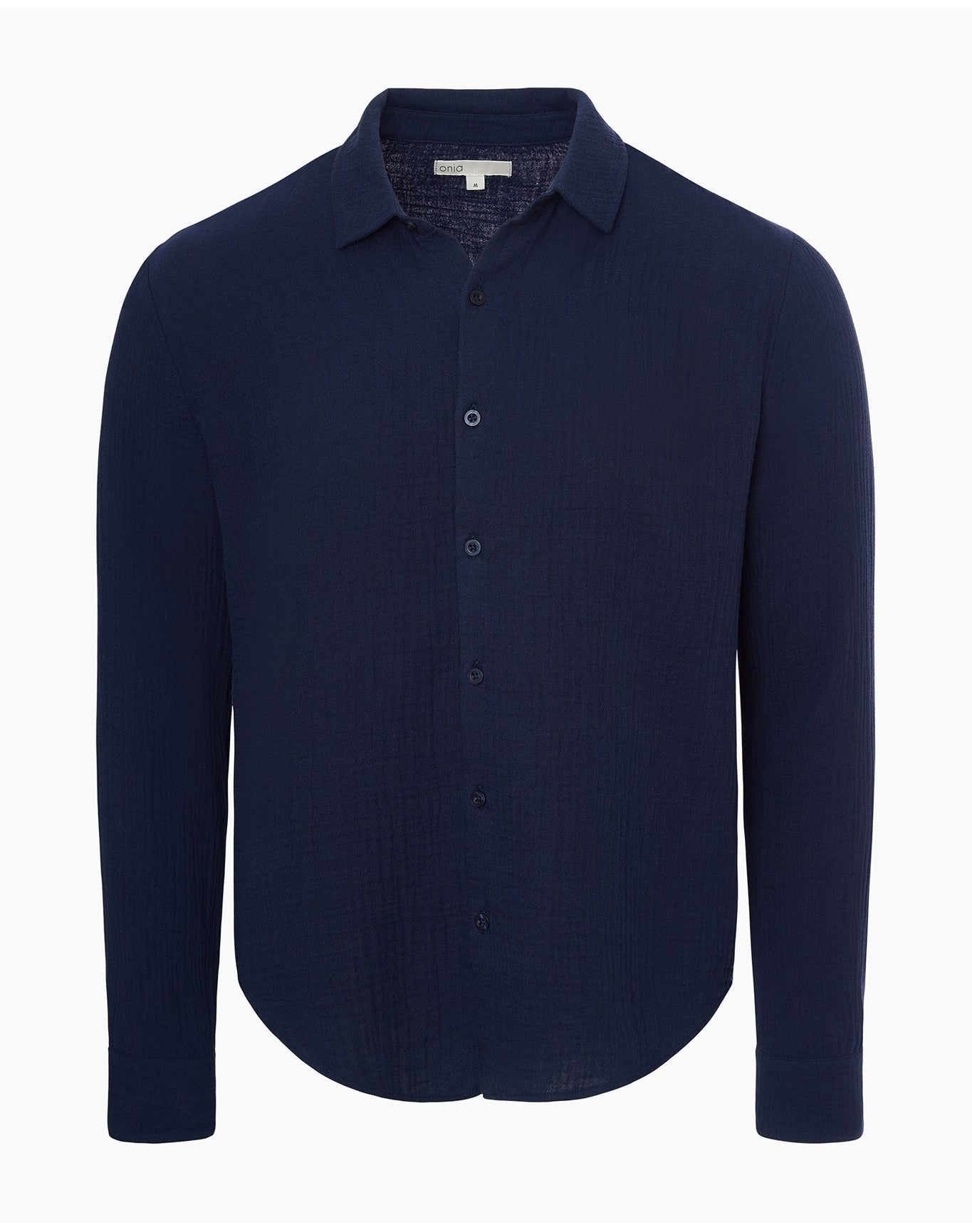 Men | Cotton Gauze Long Sleeve Shirt | Deep Navy