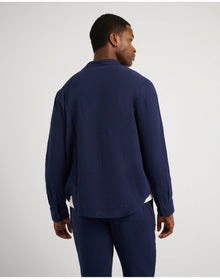 Men | Cotton Gauze Long Sleeve Shirt | Deep Navy