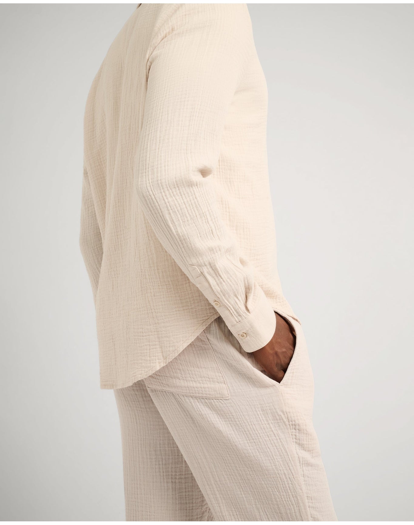 Men | Cotton Gauze Pull On Pant | Stone