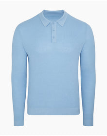 Men | Cotton Textured Knit Long Sleeve Polo Sweatshirt | Seaport