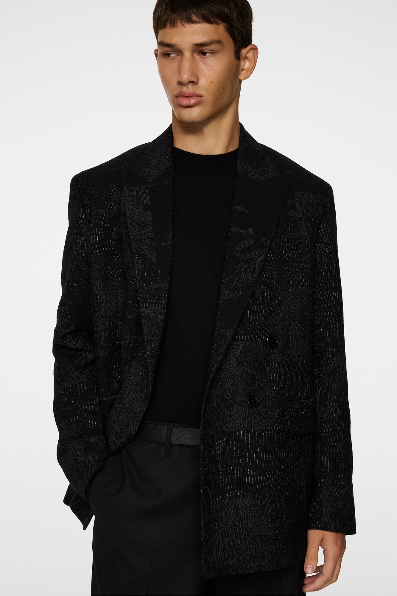 Men | David U Jacquard Blazer | Black