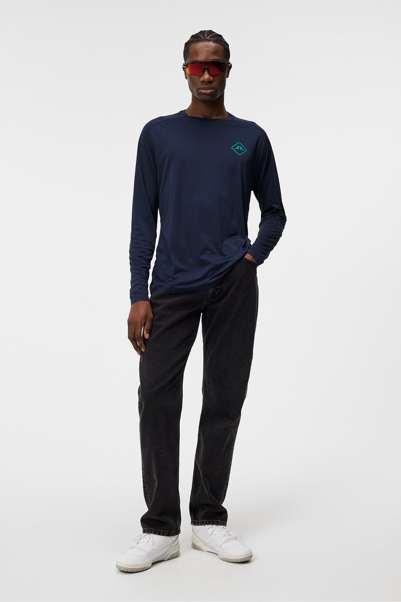 Men | Diamond Long Sleeve Tee | JL Navy